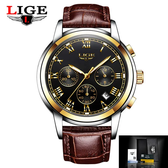 2018 New Watches Men Luxury Brand LIGE