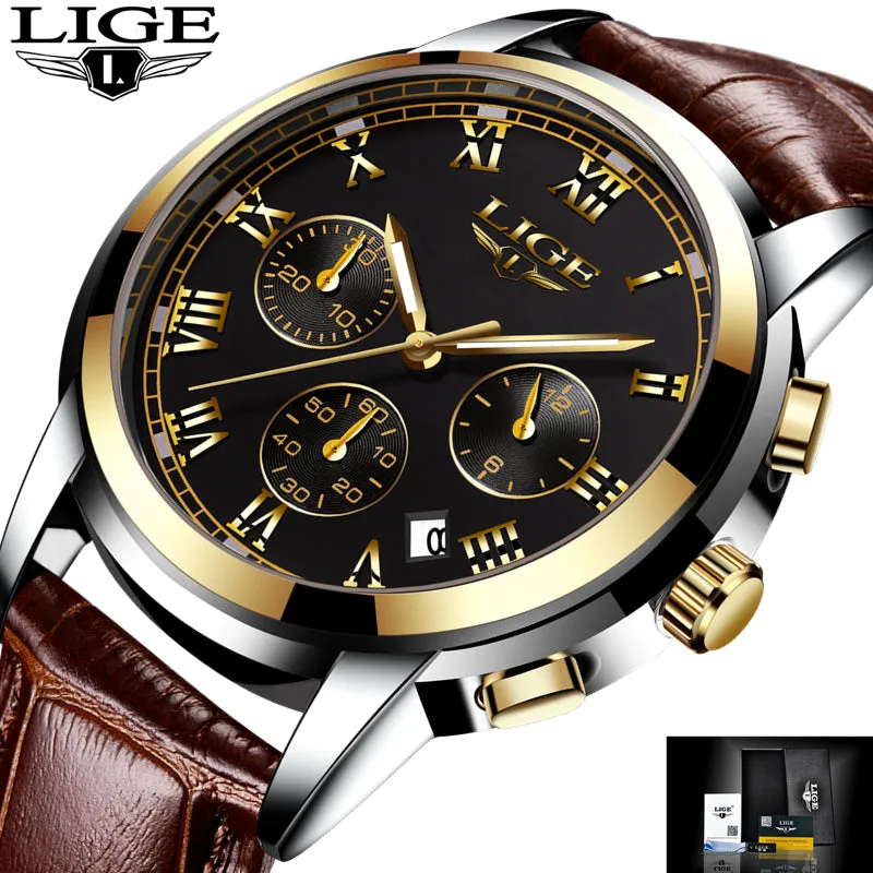 2018 New Watches Men Luxury Brand LIGE