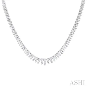 5 ctw Graduated Round Cut Waterfall Diamond Necklace in 14K White Gold