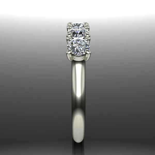 5 Stone Wedding Band w Lab Grown Diamonds
