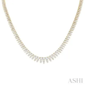 5.00 ctw Graduated Round Cut Waterfall Diamond Necklace in 14K Yellow Gold