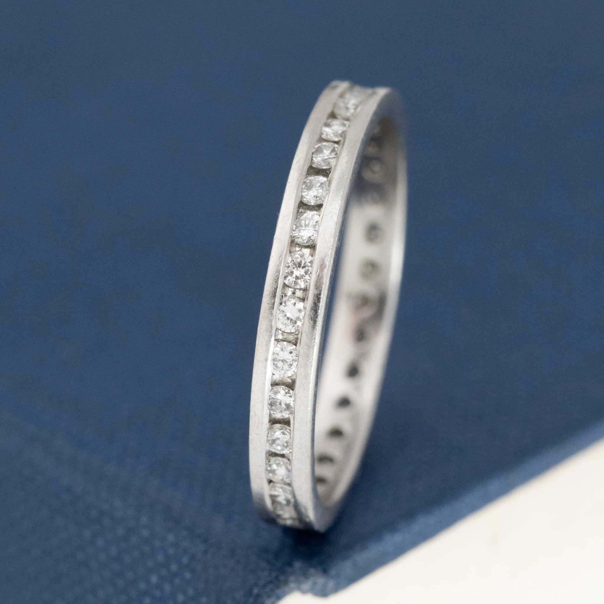 .51ctw Vintage Round Cut Diamond Channel Set Eternity Band
