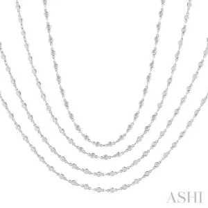 7 ctw Bezel Set Round Cut Diamond Layered 60-Inch Necklace in 14K White Gold