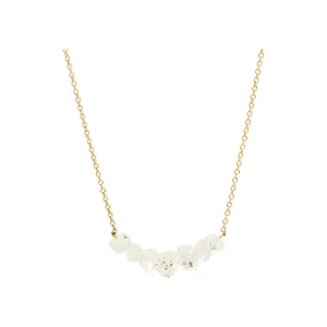 7 Points, 14k Yellow Gold and Herkimer Diamond Necklace