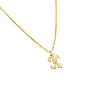 70's Initial Necklace, Gold or Silver