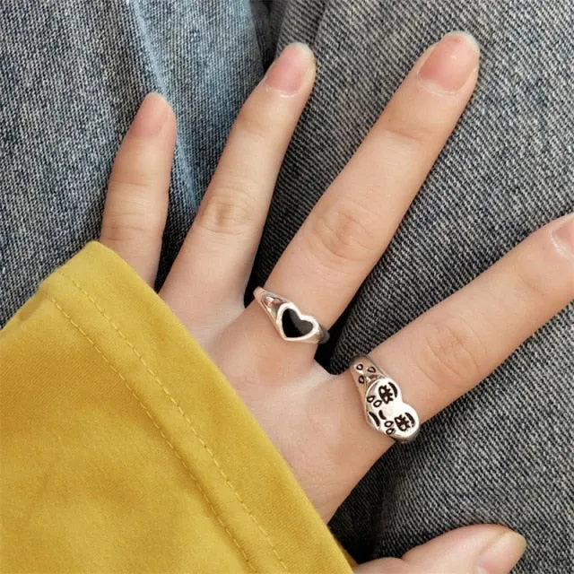 7pcs Fashion Punk joint Ring Set Geometric Twist Minimalist Jewelry Metal circular Golden Ring for Women. Street Dance Accessory.