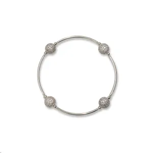 8mm Crystal Pave Blessing Bracelet in Sterling Silver: S