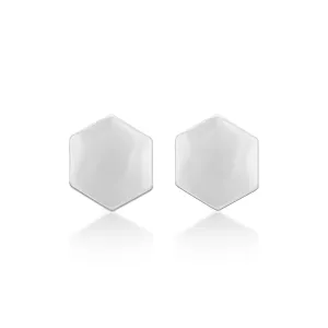 925 Sterling Silver Classic Hexagon Earrings For Women