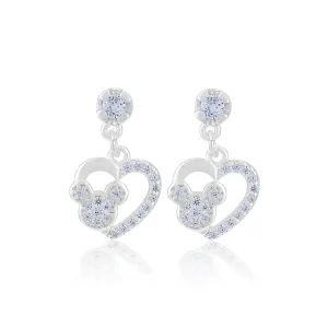 925 Sterling Silver Twinkle Teddy Rhodium Plated Earrings For Women
