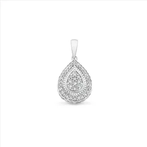 9ct WG Bead Set Diamond Pendant TDW= 0.20ct M2969