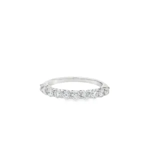 9ct White Gold Round Lab Grown Diamond Claw Set Eternity Wedding Band TDW= 0.85ct