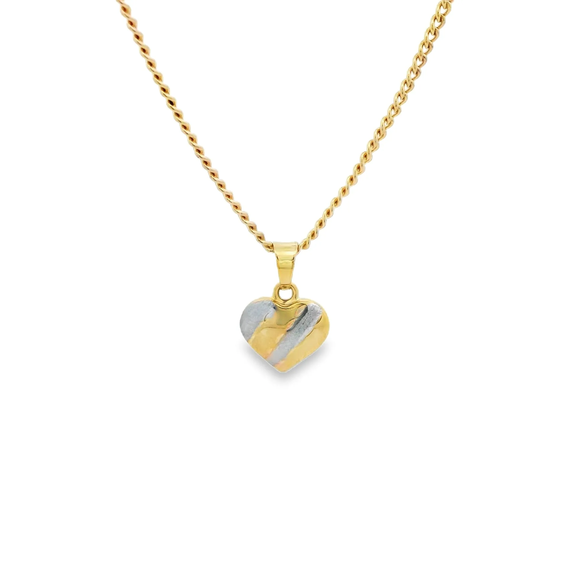 9ct yellow and White Gold 2-Tone Heart Pendant GPEN115