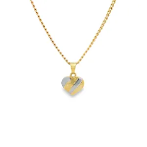9ct yellow and White Gold 2-Tone Heart Pendant GPEN115