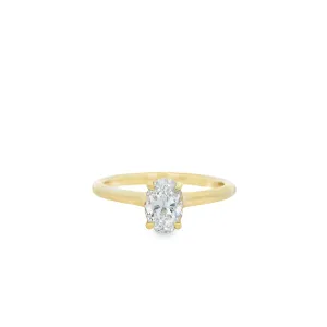 9ct Yellow Gold Oval Cut 0.75ct Lab Grown Diamond Solitaire