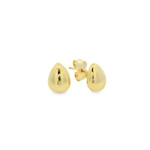 9ct Yellow Gold Tear Drop 8mm Stud Earrings GEAR390