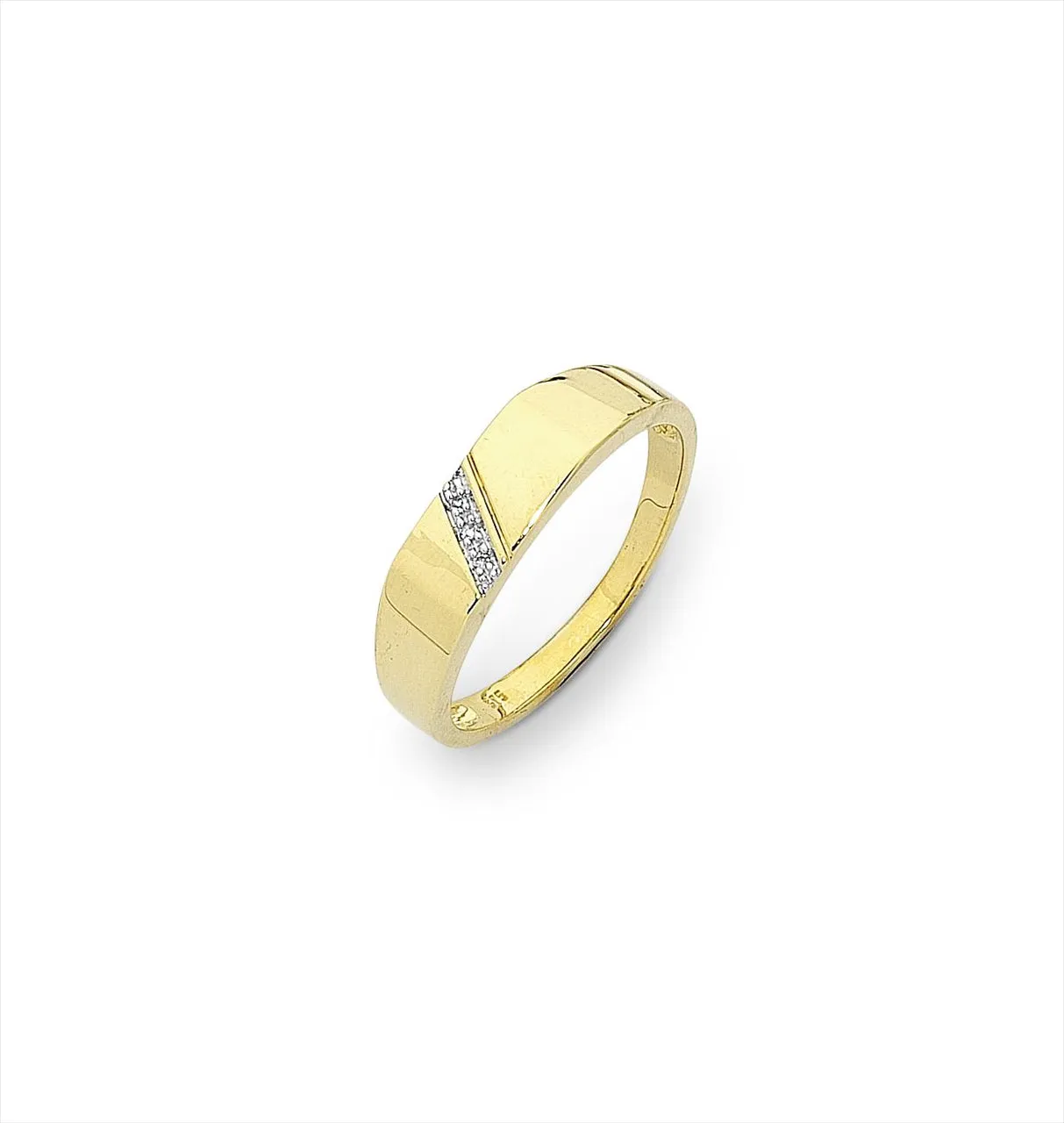 9ct YWG Gentlemans Diamond Ring M2712