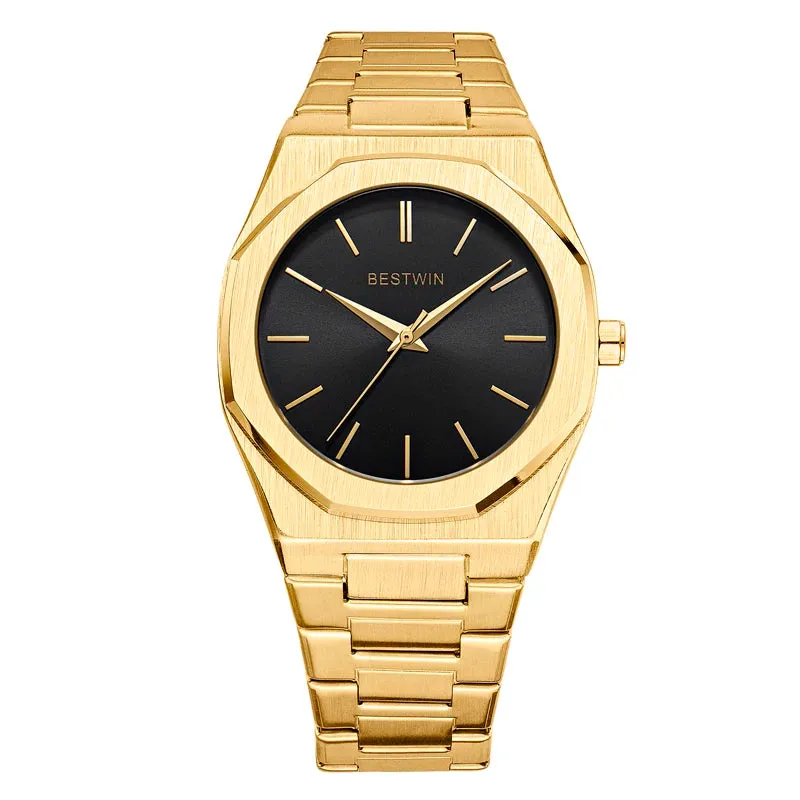 Alloy steel with quartz wristwatch