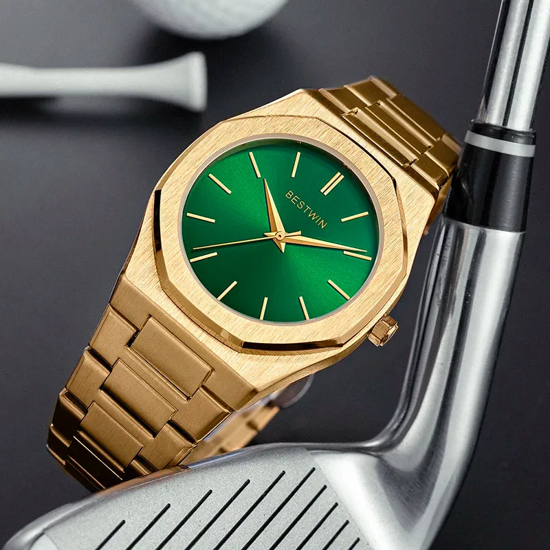 Alloy steel with quartz wristwatch