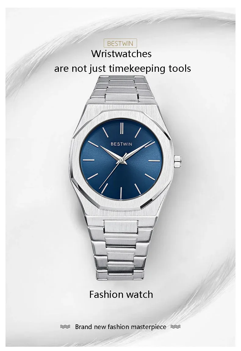 Alloy steel with quartz wristwatch