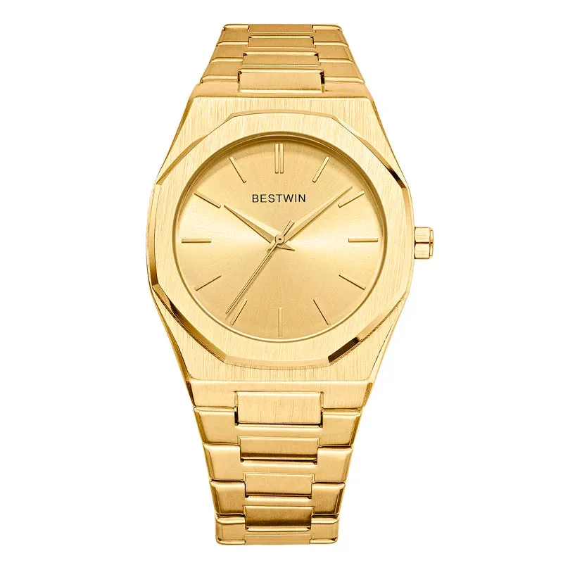 Alloy steel with quartz wristwatch