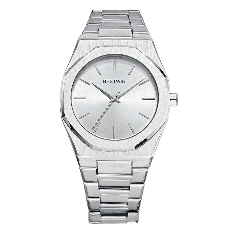 Alloy steel with quartz wristwatch