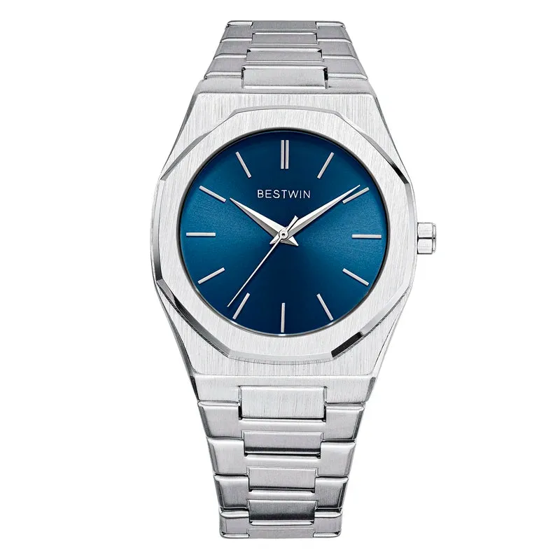 Alloy steel with quartz wristwatch