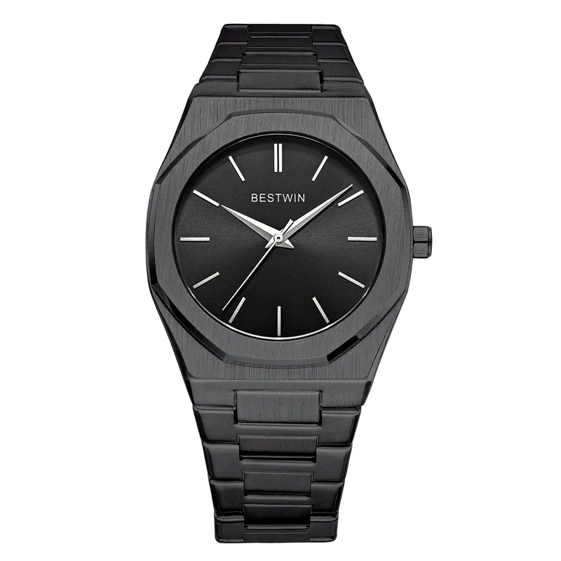Alloy steel with quartz wristwatch