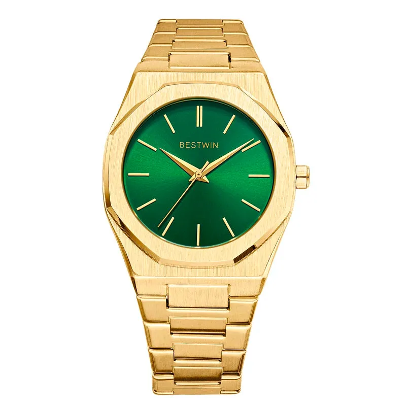 Alloy steel with quartz wristwatch