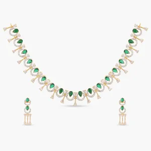 Amara Green CZ Necklace Set