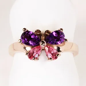 Amethyst and Spinel Butterfly Ring