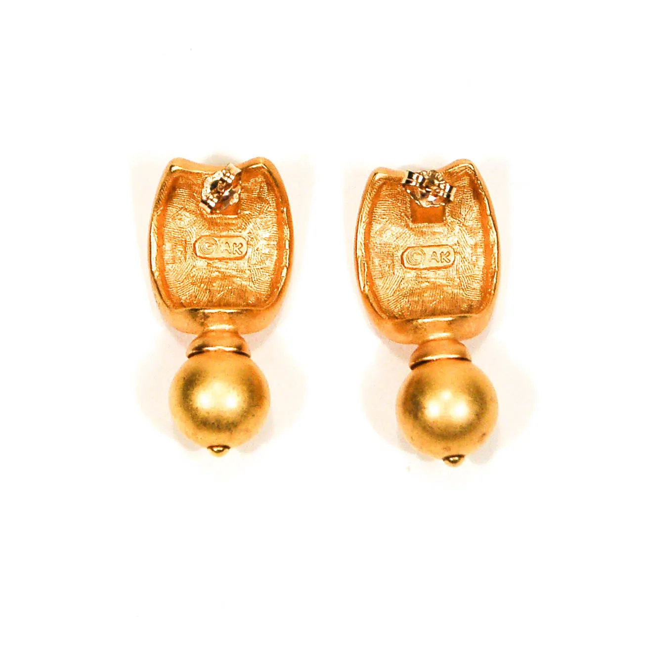 Anne Klein Couture Gold Door Knocker Earrings