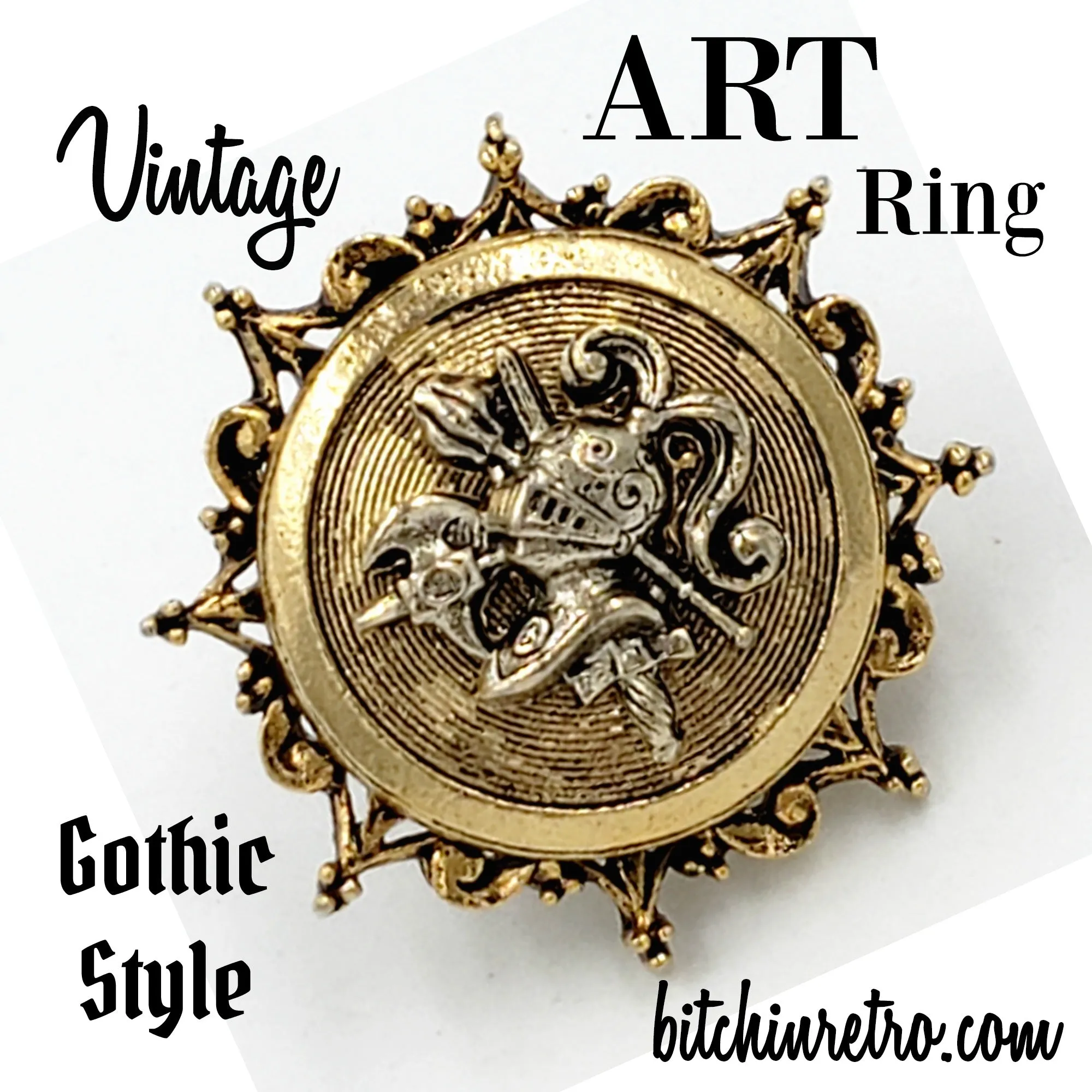 ART Arthur Pepper Vintage Knight or Crested Ring