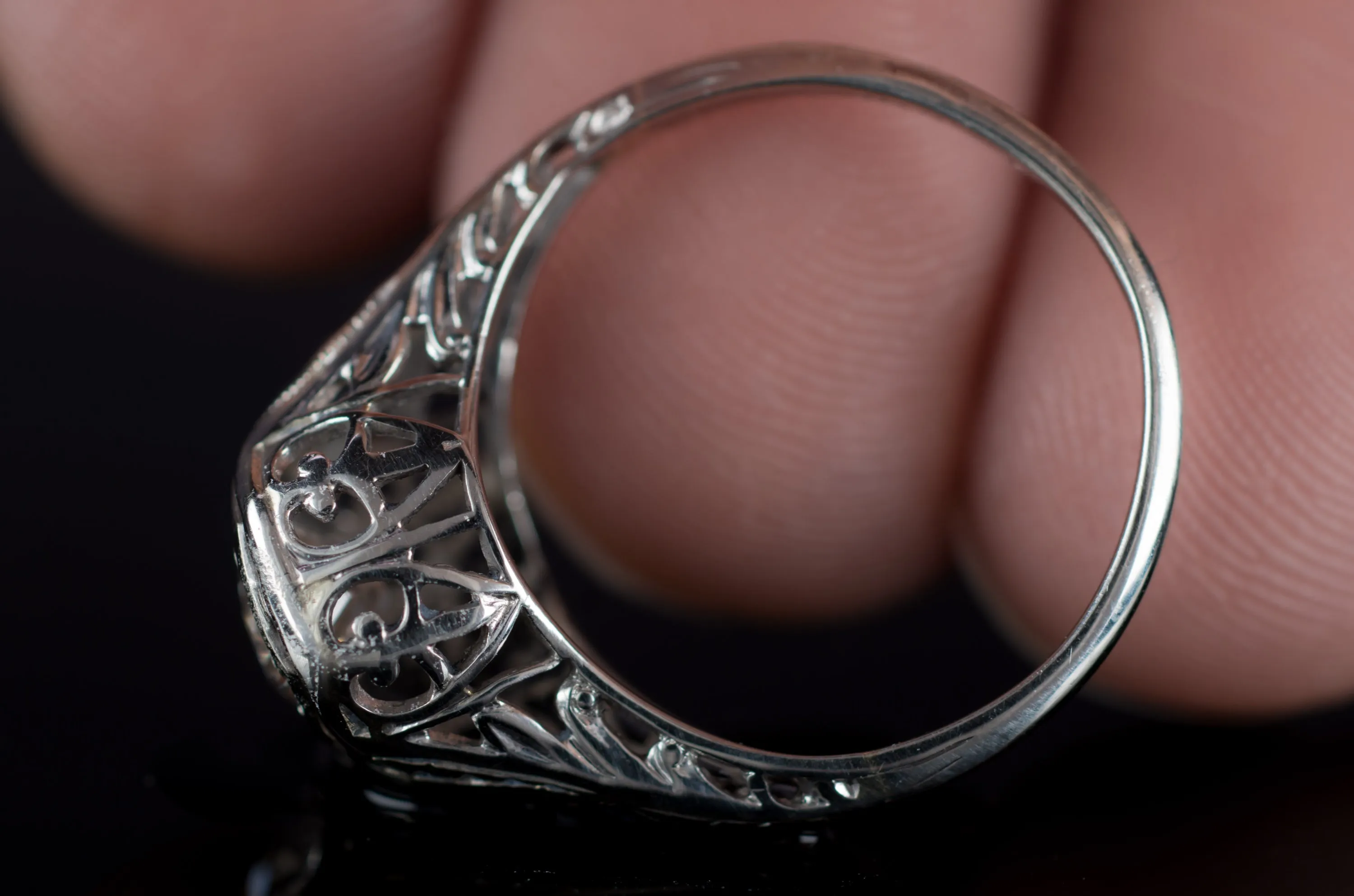 ART DECO OLD EUROPEAN CUT SOLITARE WITH ACCENTS