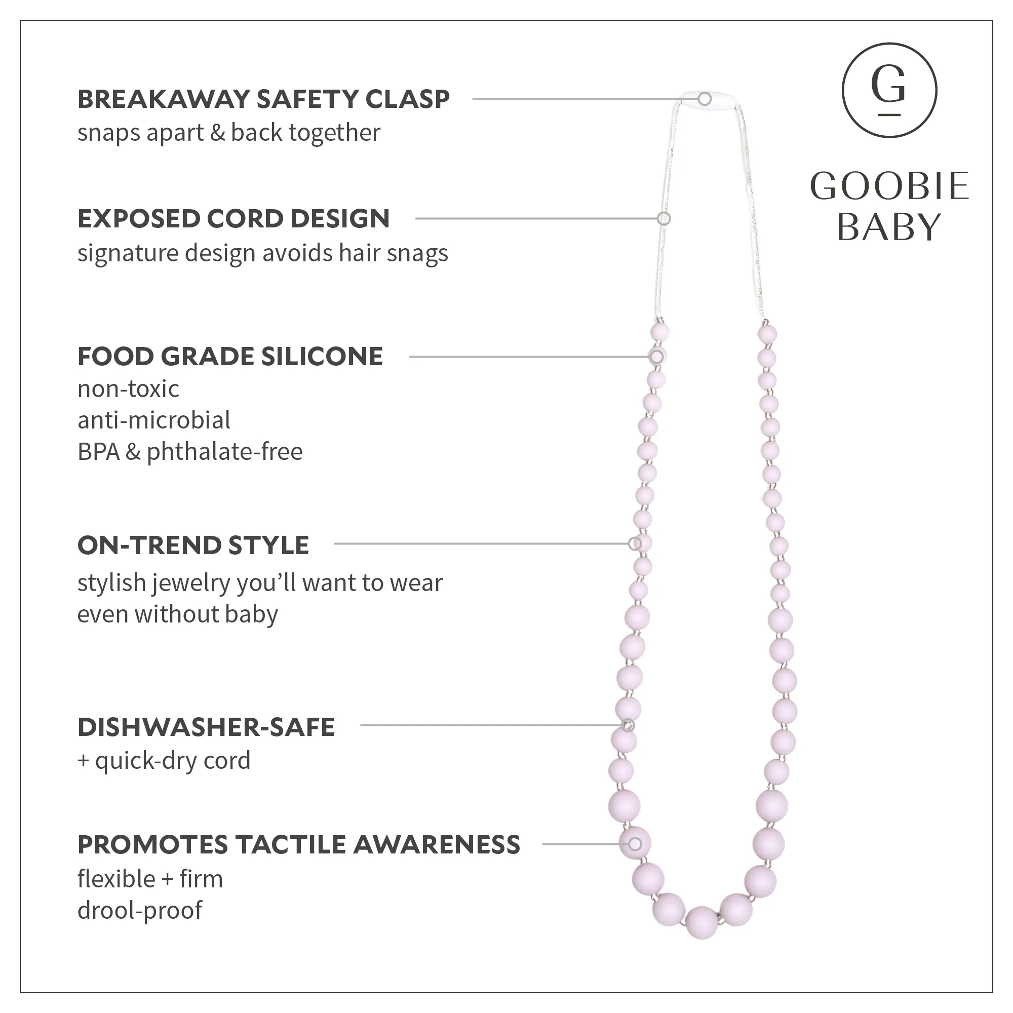 Audrey Teething Necklace - Lilac
