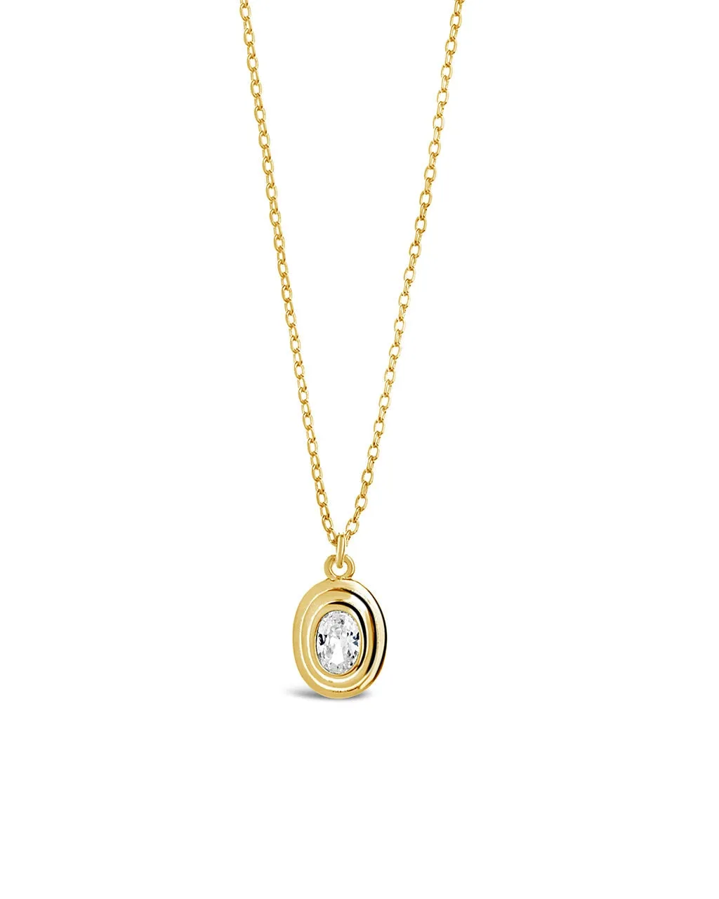 Betsy Oval CZ Pendant Necklace
