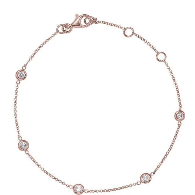 Bezel set Diamond Station Bracelet