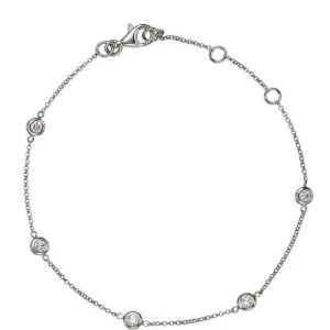 Bezel set Diamond Station Bracelet