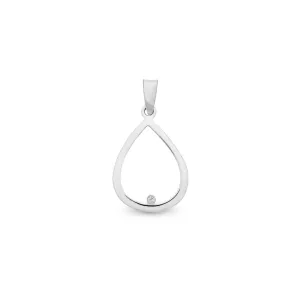 Bezel Set Diamond Sterling Silver Pendant M2886