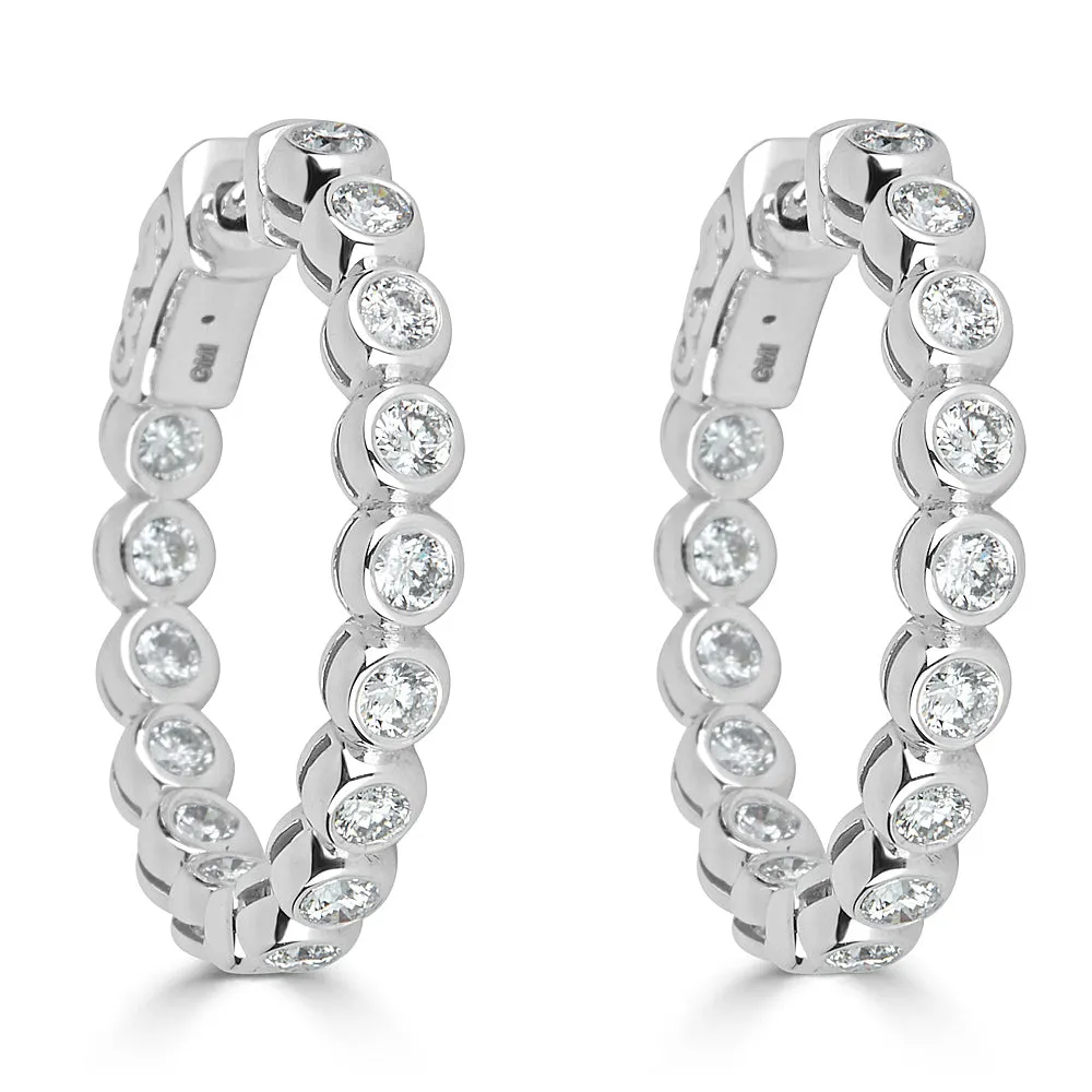 Bezel-Set Lab Grown Diamond Hoop Earrings