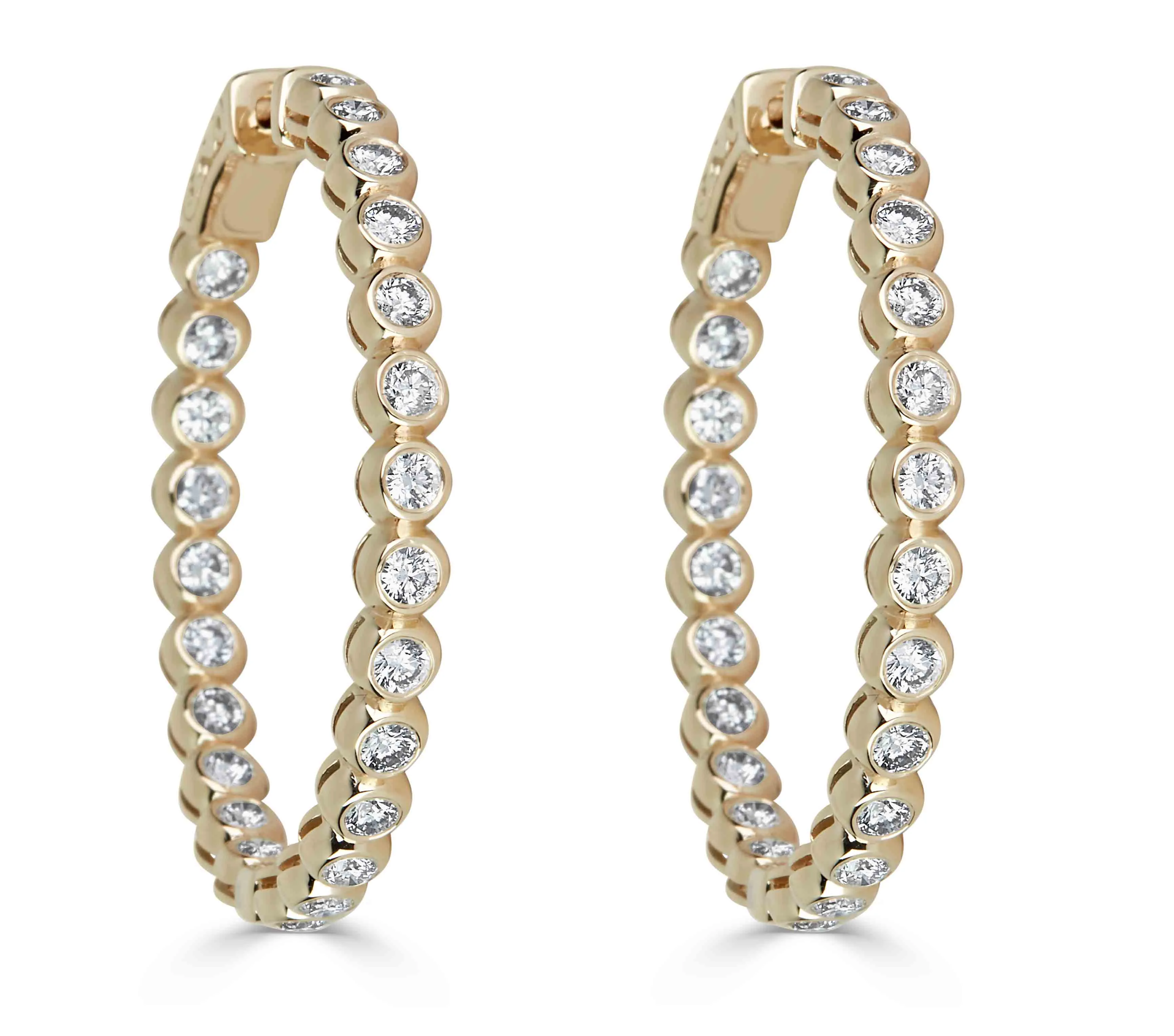 Bezel-Set Lab Grown Diamond Hoop Earrings