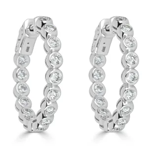 Bezel-Set Lab Grown Diamond Hoop Earrings