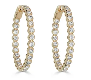 Bezel-Set Lab Grown Diamond Hoop Earrings