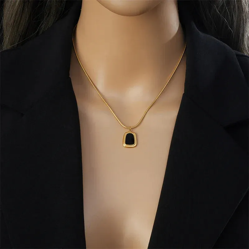 Black White Geometric Necklace Bracelets Earrings For Women New Trendy Jewelry Set Wedding Gift