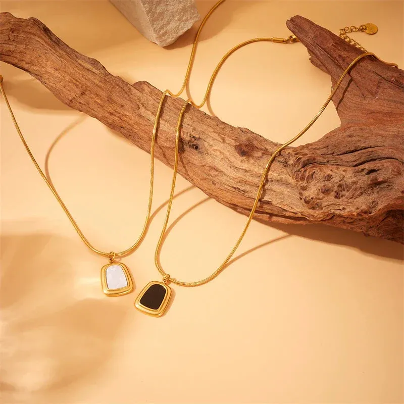 Black White Geometric Necklace Bracelets Earrings For Women New Trendy Jewelry Set Wedding Gift