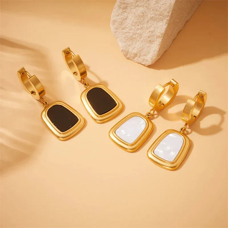Black White Geometric Necklace Bracelets Earrings For Women New Trendy Jewelry Set Wedding Gift
