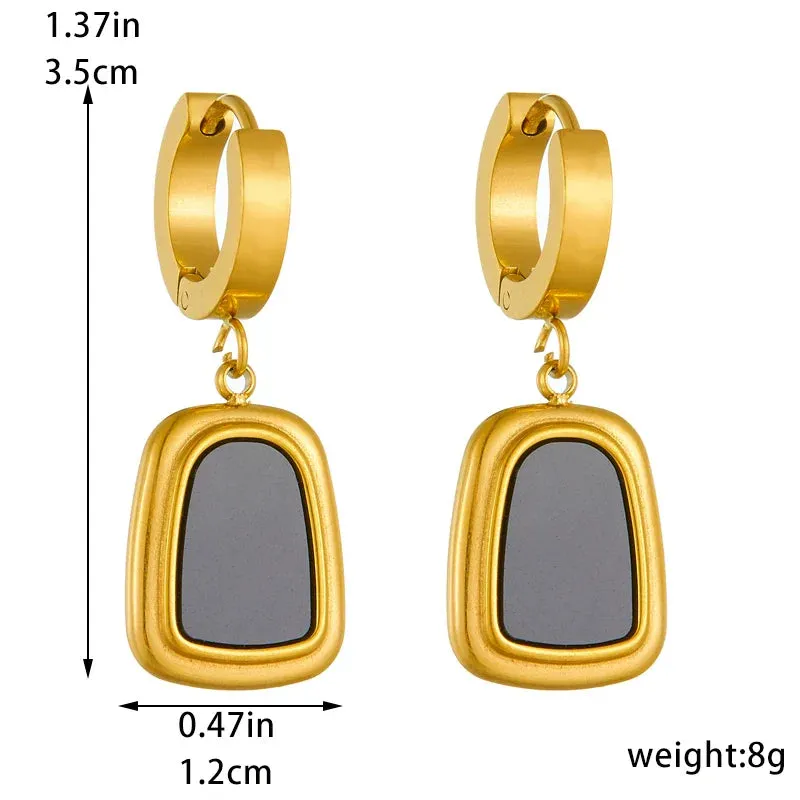 Black White Geometric Necklace Bracelets Earrings For Women New Trendy Jewelry Set Wedding Gift