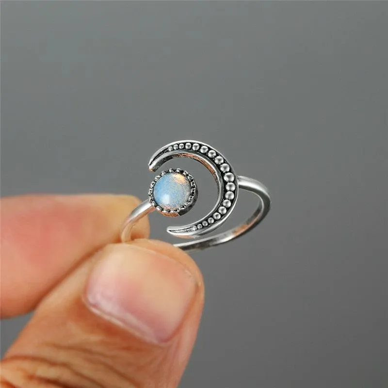 Boho Moonstone Vintage Ring