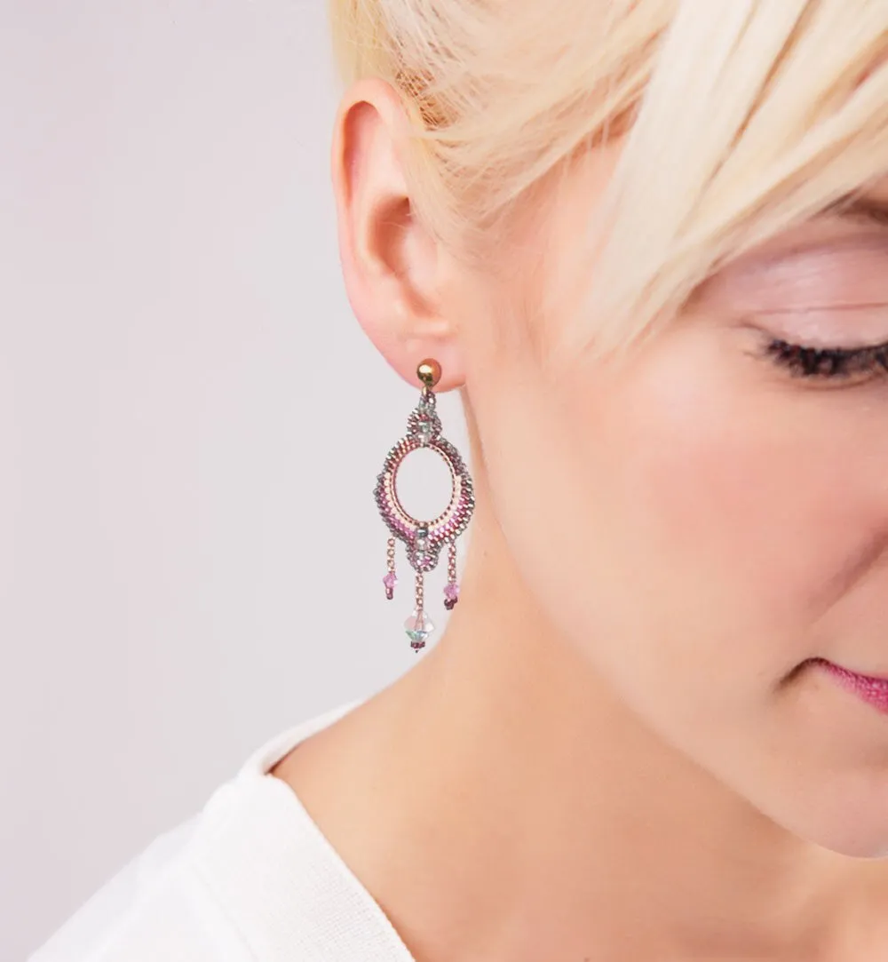 'Bonita' Crystal Chandelier Earrings: Sunset