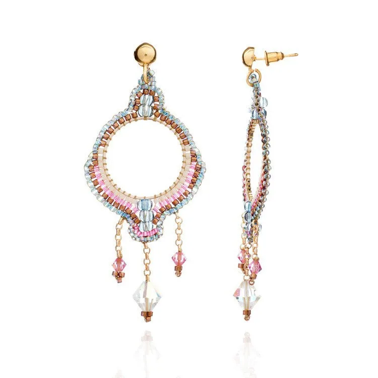 'Bonita' Crystal Chandelier Earrings: Sunset