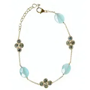 Bracelet 4880 with Australian Sapphire and Chalcedony by Michelle Pressler Jewelry